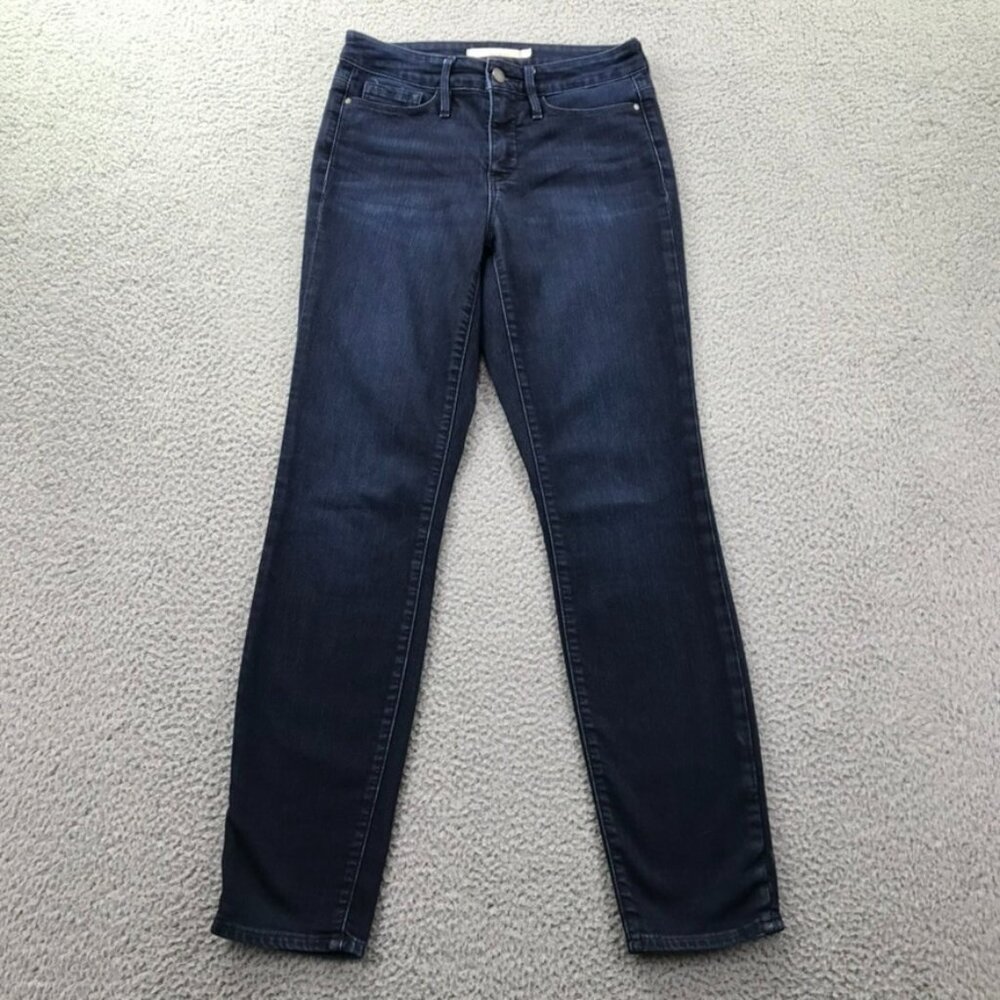 ATHLETA Jeans‎ Womens Size 2 Sculptek Skinny Mid Rise Dark Overdye Wash Denim